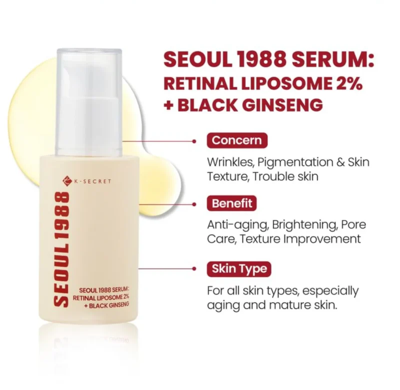 K-SECRET SEOUL 1988 SERUM : RETINAL LIPOSOME 2% + BLACK GINSENG